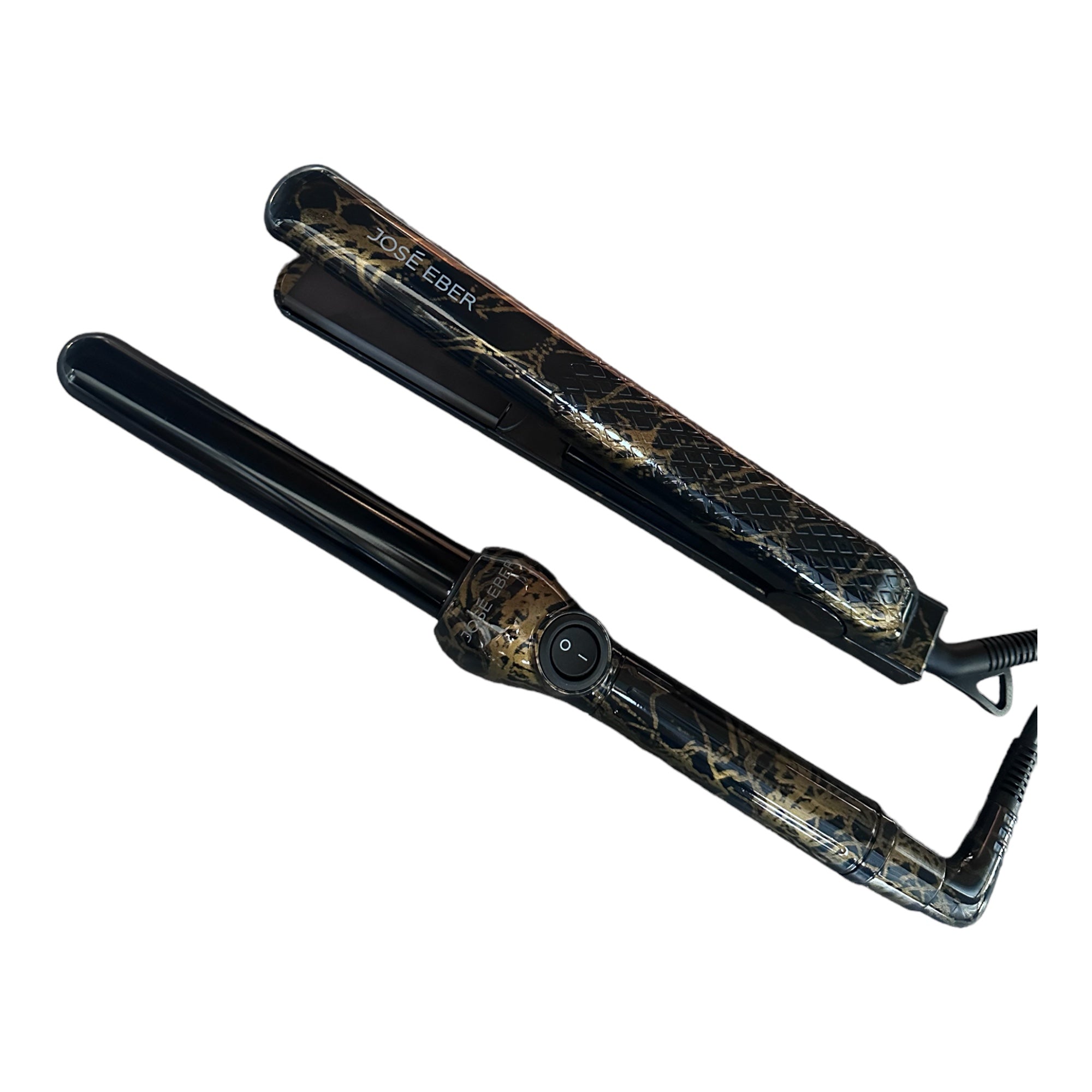 José Eber Black Marble set Limited Edition Ceramic Flat Iron & Curling Iron 25mm