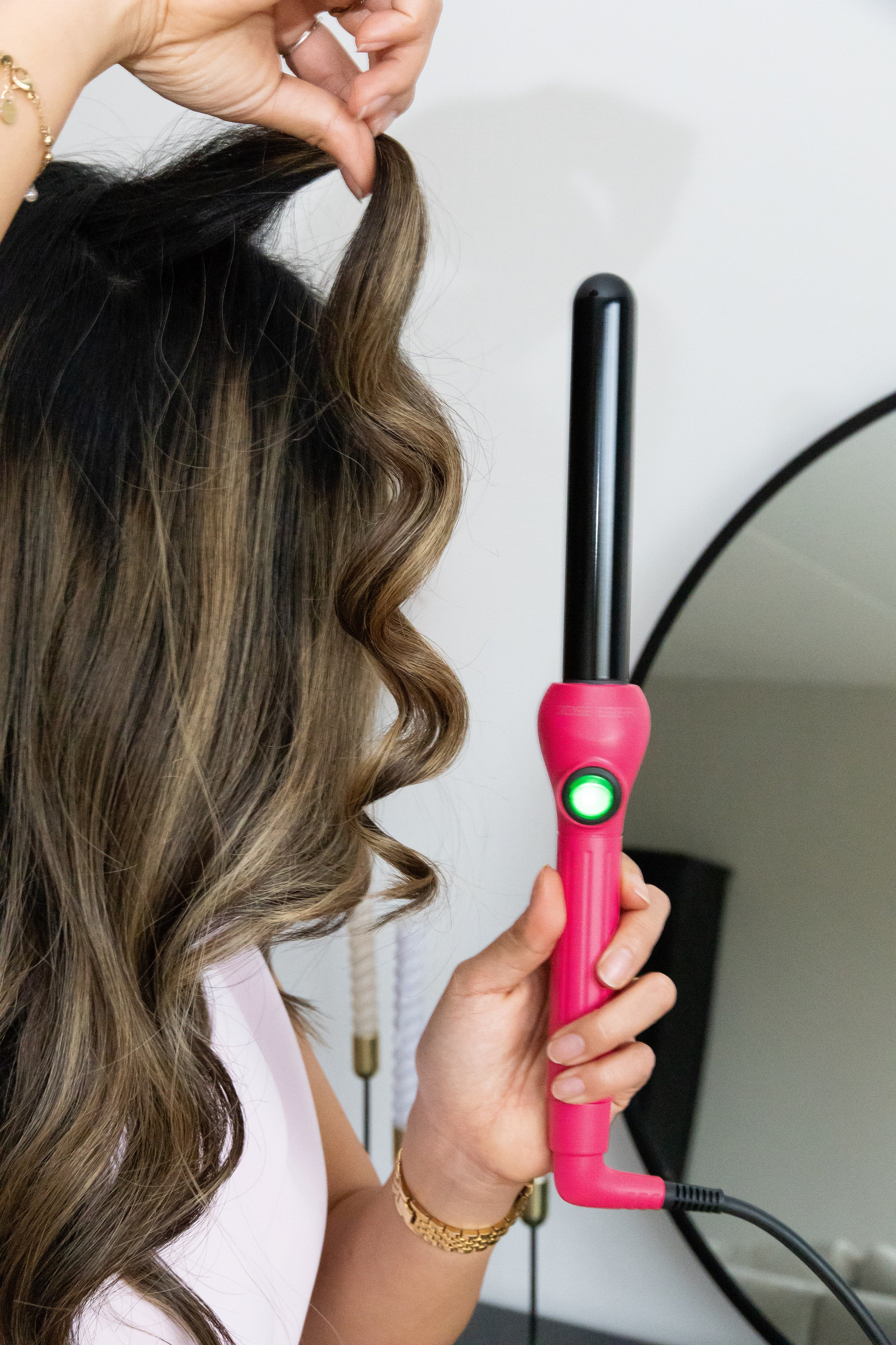 Clipless Curling Iron 25mm Pink